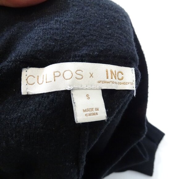 Culpos x INC Women Black Sweater Knit Cargo Jogger Pants Size S Ribbed Hem - Picture 6 of 13